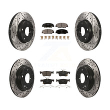 Charger l'image dans la galerie, Front Rear Coated Drilled Slot Disc Brake Rotors Ceramic Pad Kit For Honda Civic
