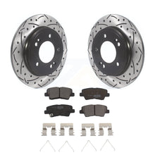 Charger l&#39;image dans la galerie, Rear Drill Slot Disc Brake Rotors Ceramic Pad Kit For Kia Forte Hyundai Veloster