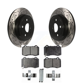 [Rear] 2012 Jeep Grand Cherokee 6.4L Performance Drilled & Slotted Brake Rotor & Ceramic Pads Kit For Max Braking