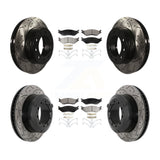 Front Rear Drilled Slot Brake Rotor Ceramic Pad Kit For Ford F-450 Super Duty F-550 CF500 KDT-101211