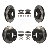 Front Rear Drill Slot Brake Rotors Ceramic Pad Kit For 11 Chevrolet Silverado 1500 Hybrid KDT-101852
