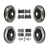 Front Rear Drill Slot Disc Brake Rotors Ceramic Pad Kit For 2010-2015 Chevrolet Camaro SS KDT-101853