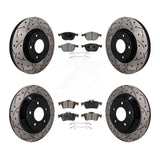 Front Rear Coated Drilled Slotted Disc Brake Rotors And Ceramic Pads Kit For Mazda 5 KDT-101860