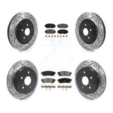 Front Rear Drill Slot Brake Rotors Ceramic Pad Kit For 2020 Toyota Camry With TRD Package KDT-101897