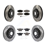 Front Rear Drilled Slot Brake Rotor Ceramic Pad Kit For Volkswagen Arteon Audi A3 Quattro KDT-101927