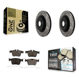 Rear Drill Slot Brake Rotors Ceramic Pad Kit For Jaguar F-Pace Land Rover Discovery Sport KDT-102064