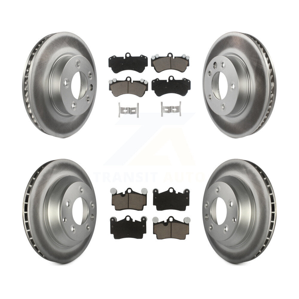 Front Rear Coat Brake Rotor Ceramic Pad Kit (6Pc) For Porsche Cayenne Volkswagen