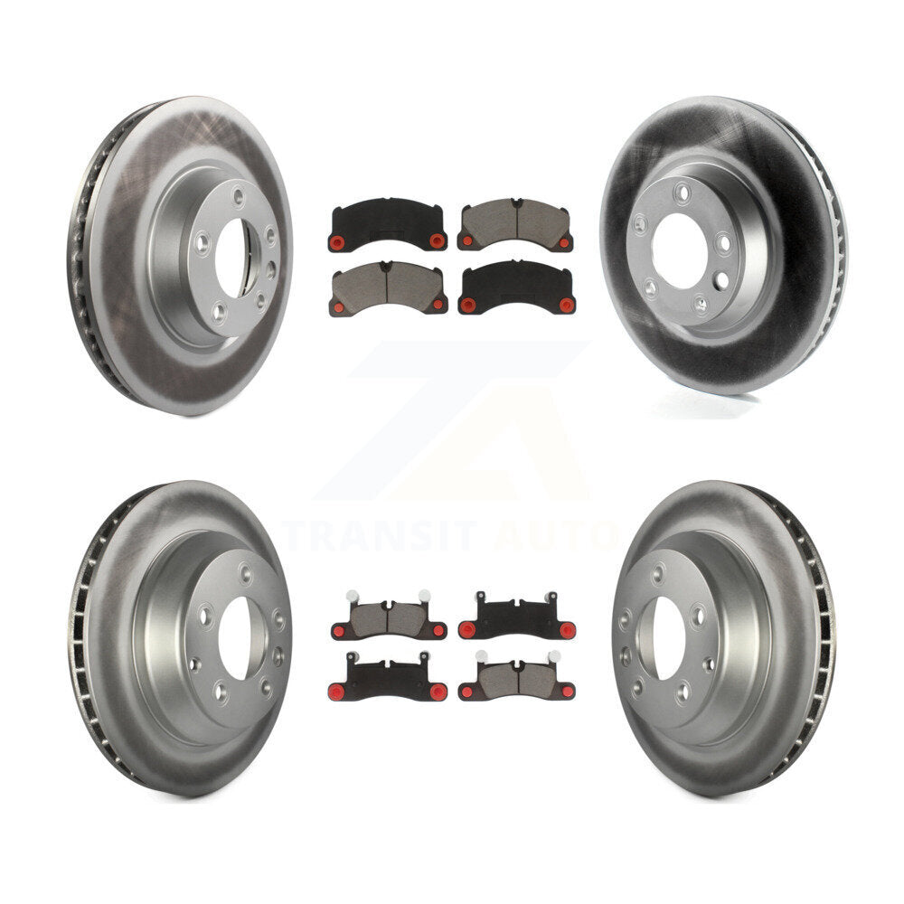 Front Rear Coated Disc Brake Rotor And Ceramic Pad Kit (6Pc) For Porsche Cayenne