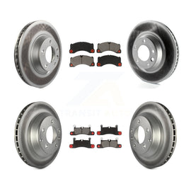 Front Rear Coated Disc Brake Rotor And Ceramic Pad Kit (6Pc) For Porsche Cayenne