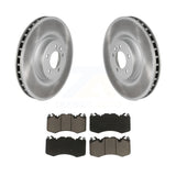 Front Coated Disc Brake Rotors And Ceramic Pads Kit For Land Rover Range Sport