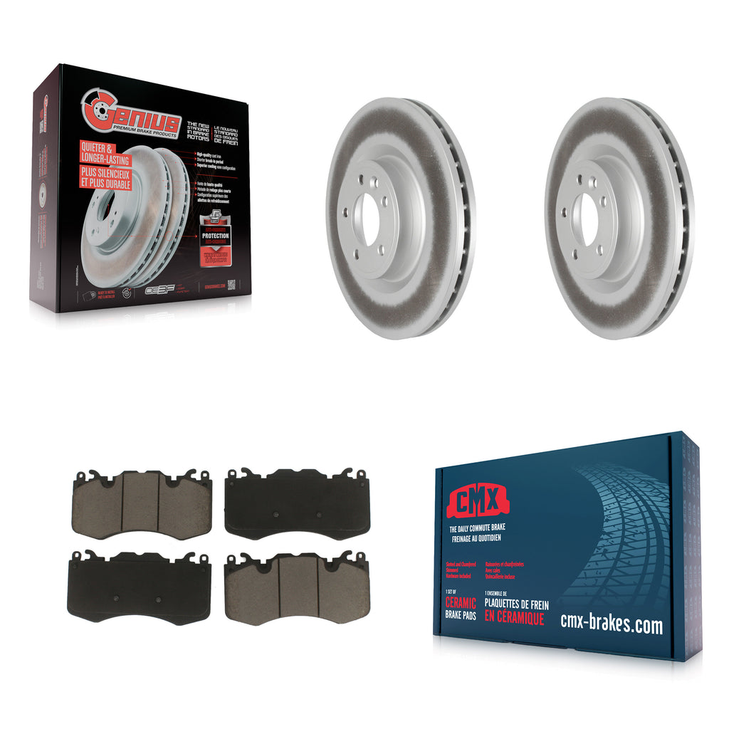 Front Coated Disc Brake Rotors And Ceramic Pads Kit For Land Rover Range Sport