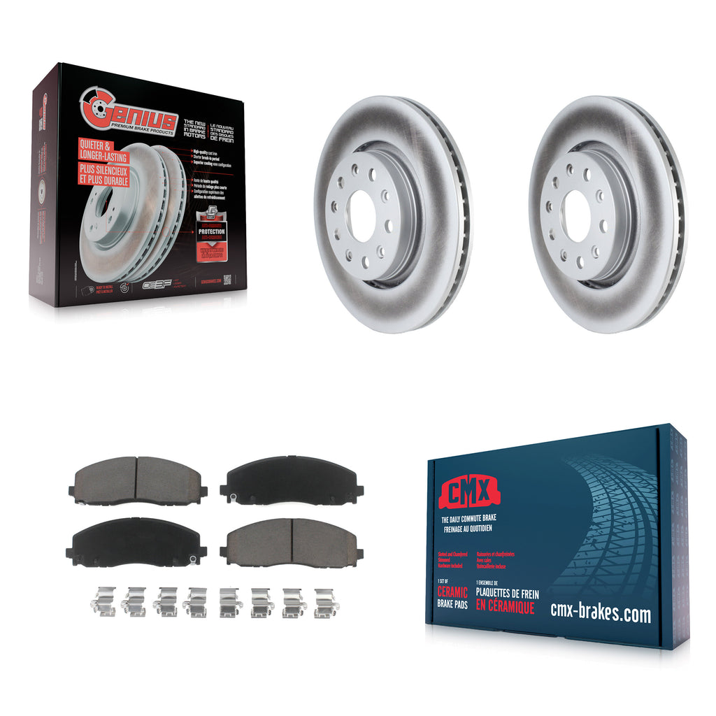 Front Coated Disc Brake Rotors And Ceramic Pads Kit For Jeep Wrangler Gladiator