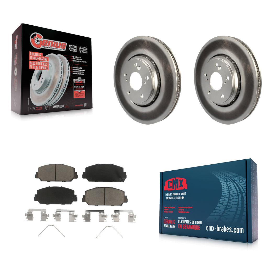 Front Coated Disc Brake Rotor & Ceramic Pad Kit For Honda Civic Accord Acura ILX