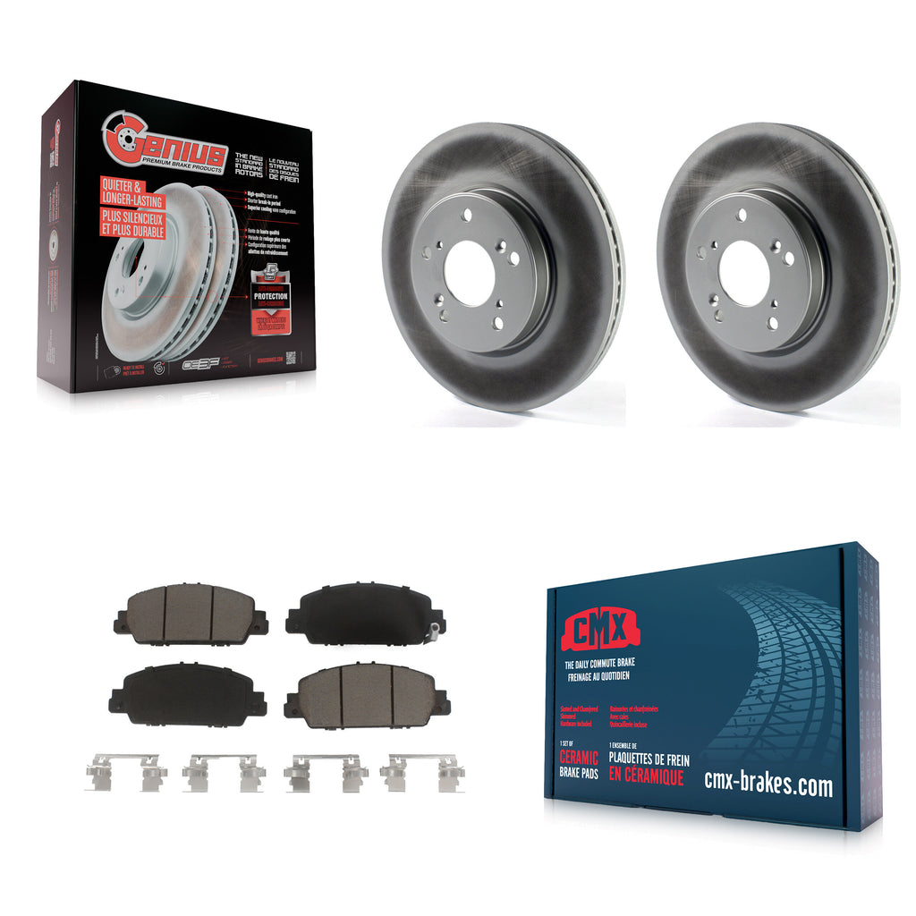 Front Coated Disc Brake Rotors And Ceramic Pads Kit For Honda Accord HR-V