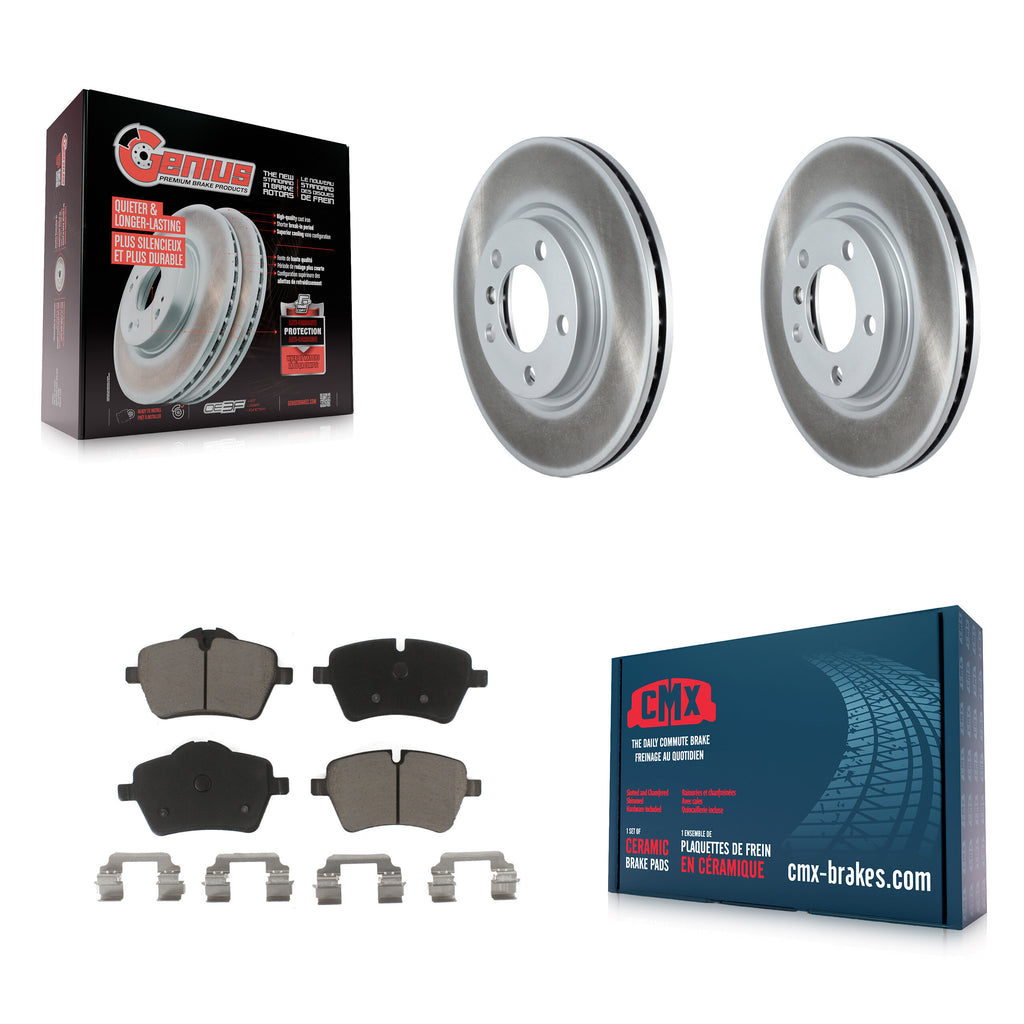 Front Coated Disc Brake Rotor Ceramic Pad Kit For Mini Cooper Countryman Paceman