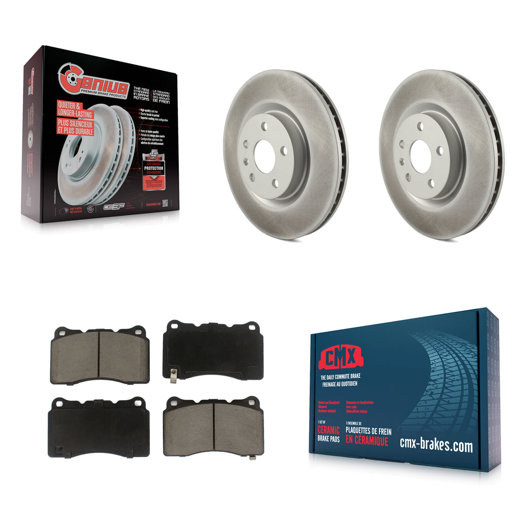 Front Coated Disc Brake Rotors And Ceramic Pads Kit For Cadillac XTS Buick Regal