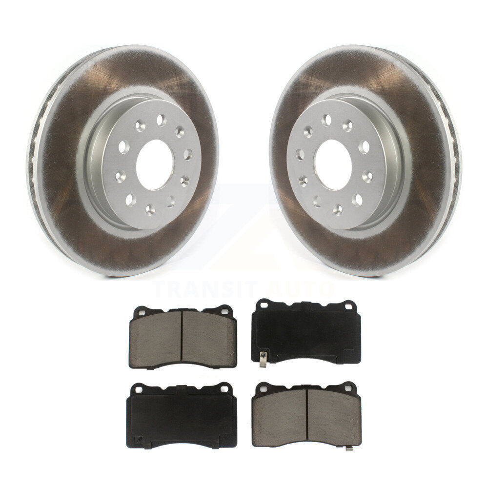 Front Coated Brake Rotor & Ceramic Pad Kit For Chevrolet Camaro Cadillac CTS CT6