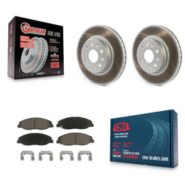 Front Coated Disc Brake Rotors And Ceramic Pads Kit For Cadillac CTS