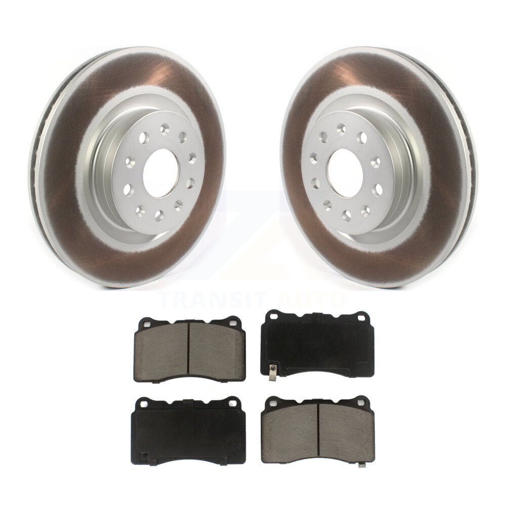 Front Coated Brake Rotor & Ceramic Pad Kit For Cadillac CTS CT6 Chevrolet Camaro