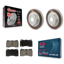 Charger l'image dans la galerie, Front Coated Brake Rotor &amp; Ceramic Pad Kit For Cadillac CTS CT6 Chevrolet Camaro