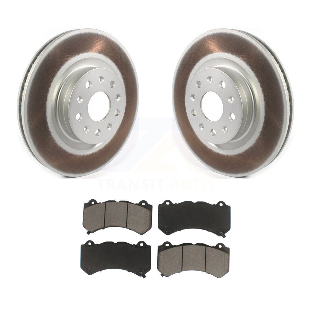 Front Coated Disc Brake Rotors And Ceramic Pads Kit For Cadillac CTS