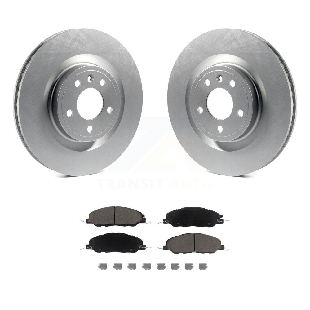 Front Coated Disc Brake Rotors And Ceramic Pads Kit For Ford Mustang