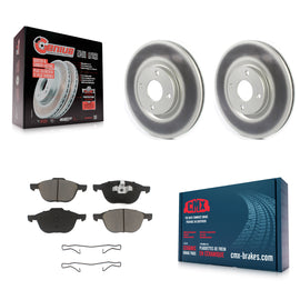 [Front] 2018-2022 Ford EcoSport Premium Coated Rotors & Ceramic Pads Brake Kit For Max Braking