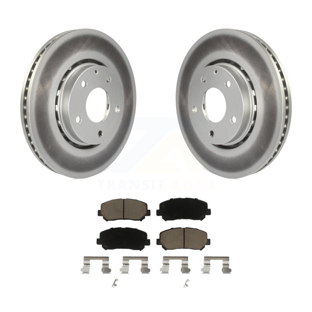 Front Coated Disc Brake Rotors And Ceramic Pads Kit For Mazda CX-5