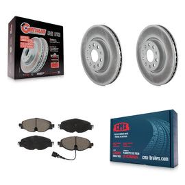 Front Coated Brake Rotor Ceramic Pad Kit For Volkswagen Audi GTI A3 Quattro Golf