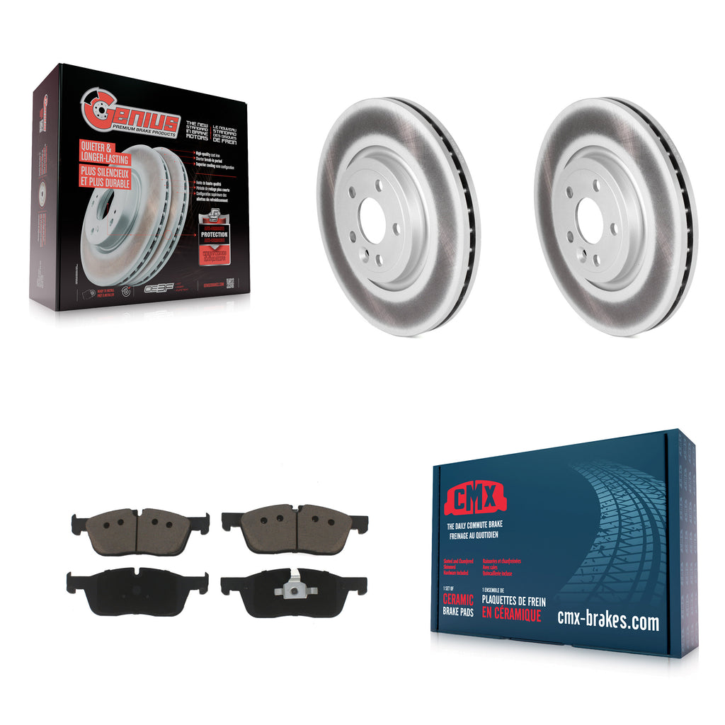 Front Coat Brake Rotors Ceramic Pad Kit For Jaguar F-Pace Land Rover Range Velar
