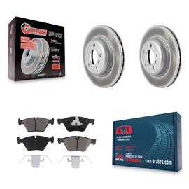 Front Coated Disc Brake Rotors And Ceramic Pads Kit For BMW 528i xDrive