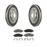 Front Coated Disc Brake Rotors Ceramic Pad Kit For Honda Pilot Acura MDX RLX ZDX