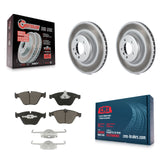Front Coated Brake Rotor Ceramic Pad Kit For BMW 335i xDrive X1 335d 335xi 335is