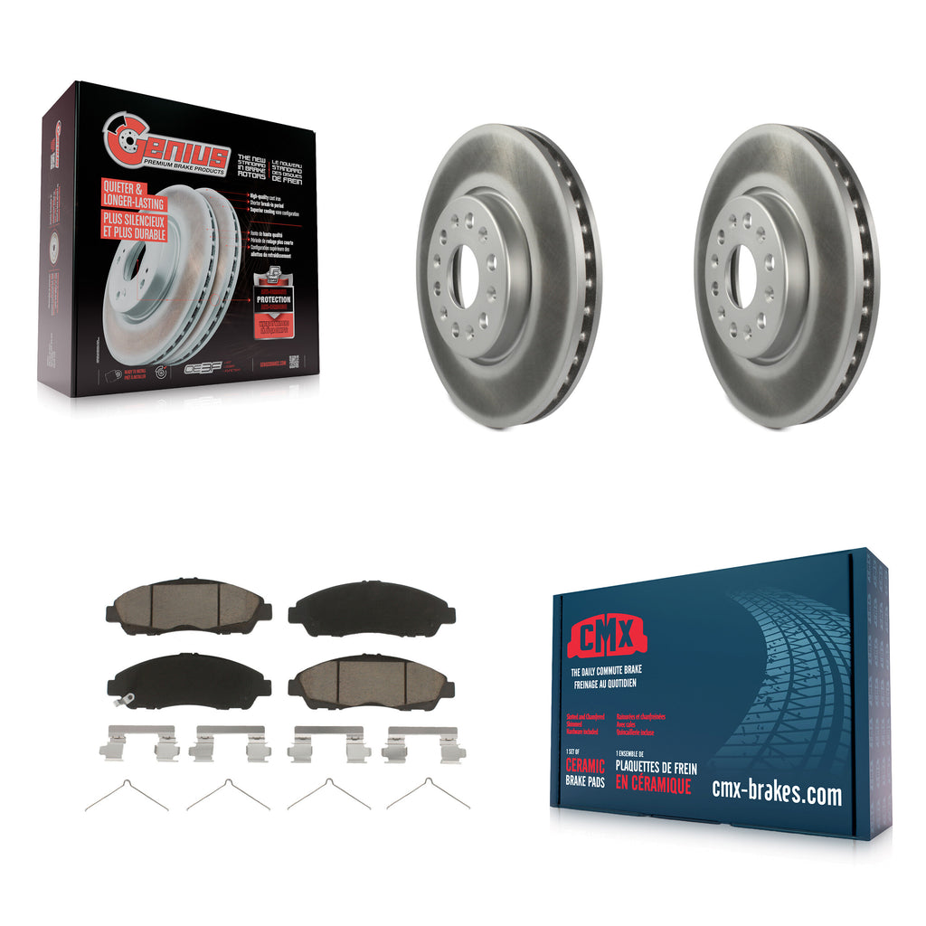 Front Coated Brake Rotor Ceramic Pad Kit For Chevrolet Traverse GMC Acadia Buick