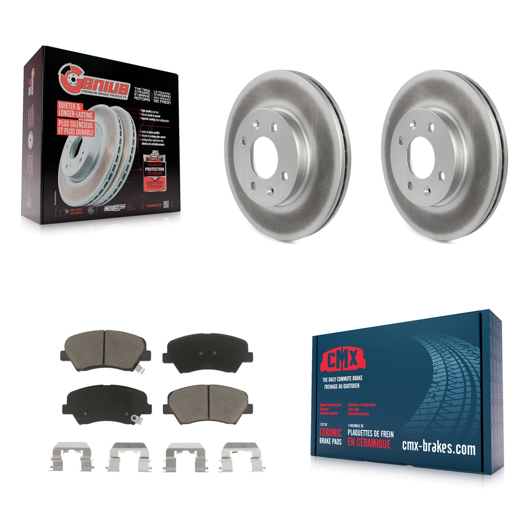Front Coated Disc Brake Rotors And Ceramic Pads Kit For Hyundai Accent Kia Rio