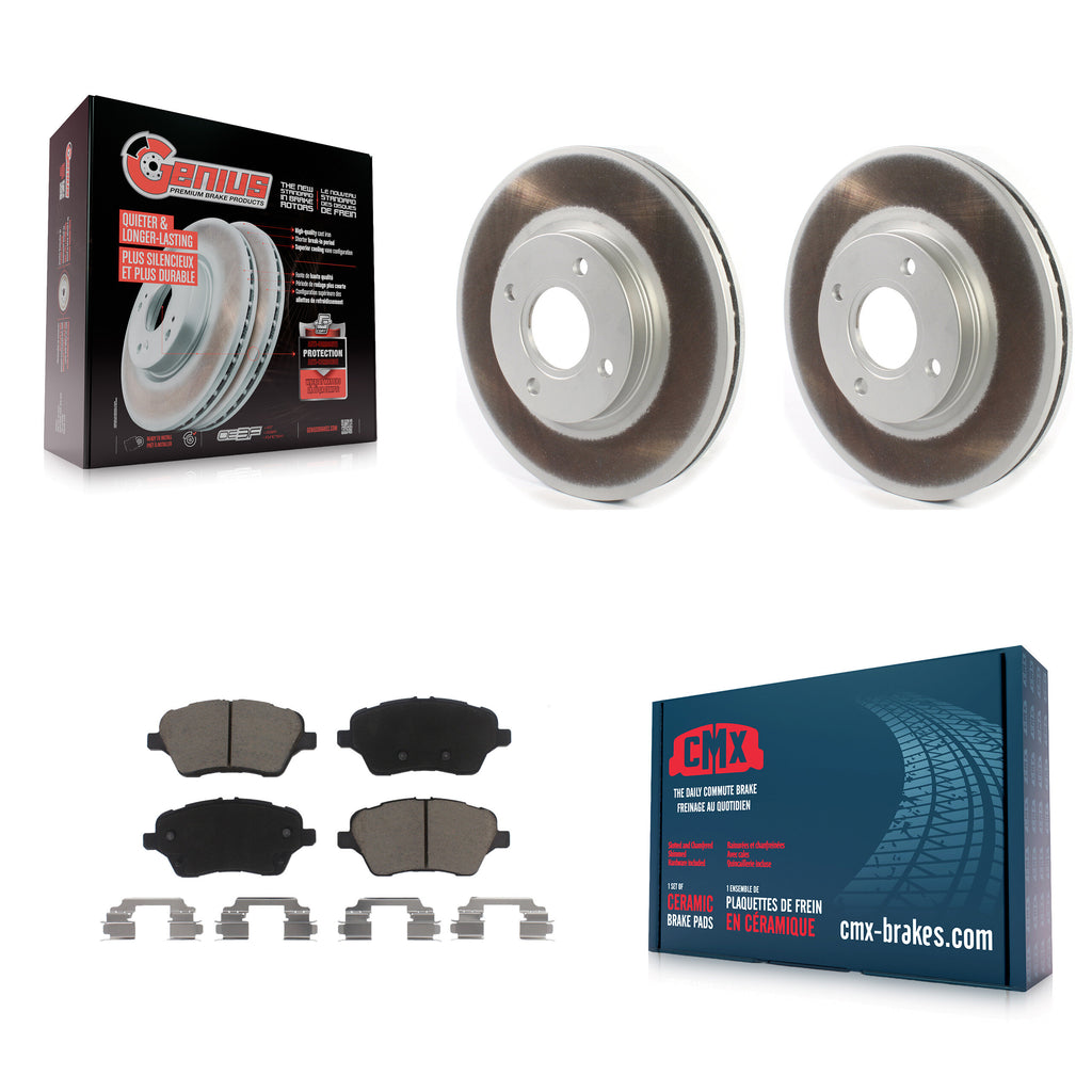 [Front] 2014-2019 Ford Fiesta ST Premium Coated Rotors & Ceramic Pads Brake Kit For Max Braking