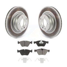 Front Coated Disc Brake Rotors And Ceramic Pads Kit For BMW 330i 330xi X1