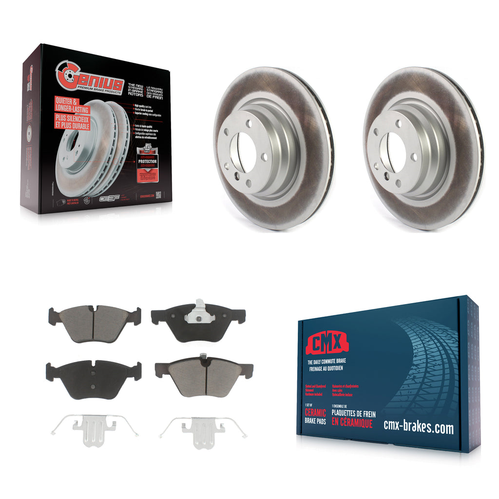 Front Coated Disc Brake Rotors And Ceramic Pads Kit For BMW 330i 330xi X1