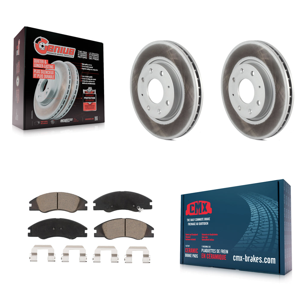 Front Coated Disc Brake Rotors And Ceramic Pads Kit For Kia Spectra Spectra5