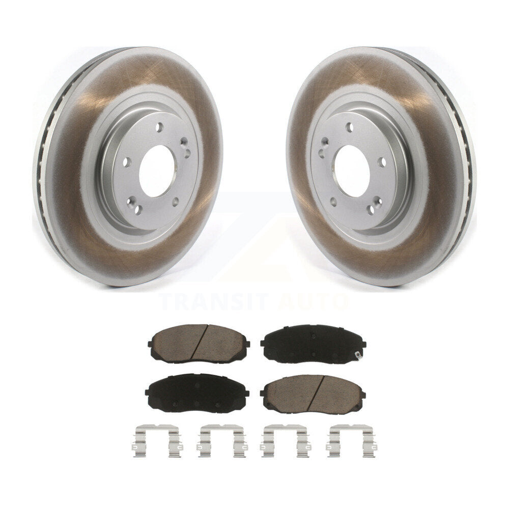 Front Coated Disc Brake Rotors And Ceramic Pads Kit For 2015-2020 Kia Sedona