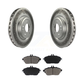 Front Coated Disc Brake Rotors & Ceramic Pad Kit For Mercedes-Benz GLA250 CLA250