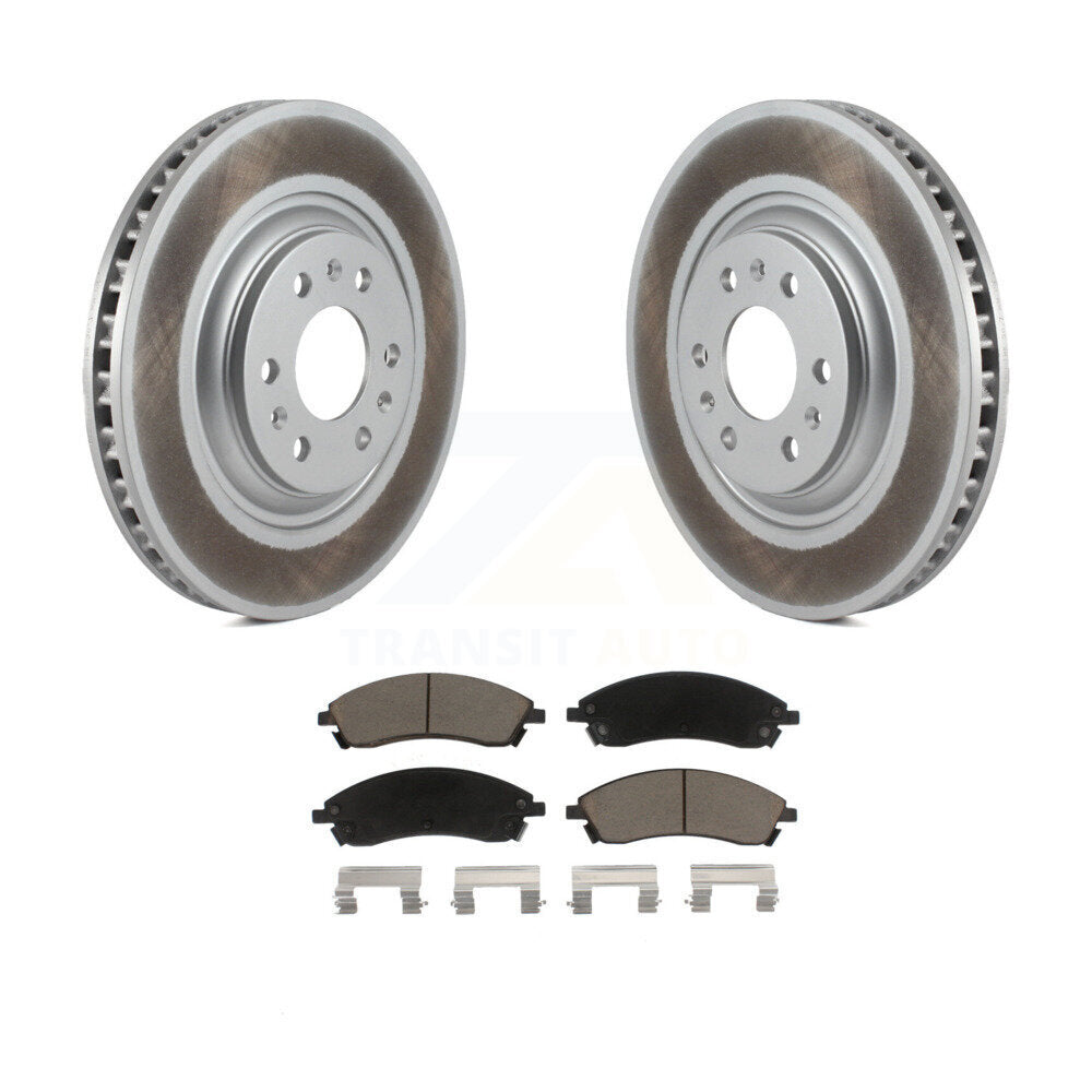 Front Coated Disc Brake Rotors And Ceramic Pads Kit For 2004-2009 Cadillac SRX