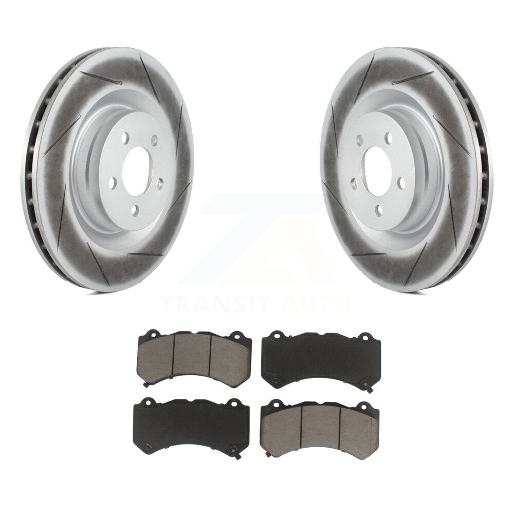 Front Coated Disc Brake Rotors And Ceramic Pads Kit For Dodge Challenger Charger