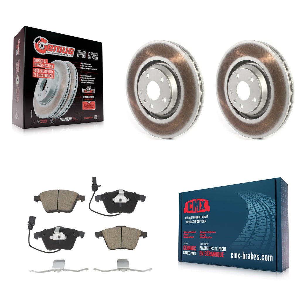 Front Coated Disc Brake Rotors And Ceramic Pads Kit For Audi TT Quattro TTS