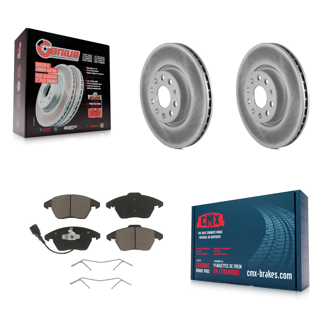 Front Coat Brake Rotor Ceramic Pad Kit For Volkswagen Jetta Beetle CC Passat GTI