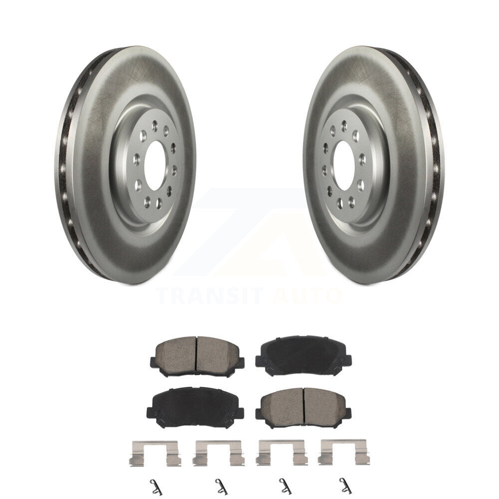 Front Coated Disc Brake Rotor And Ceramic Pad Kit For Jeep Cherokee Chrysler 200