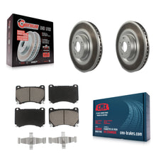 Charger l'image dans la galerie, Front Coated Disc Brake Rotors And Ceramic Pads Kit For Hyundai Genesis Equus