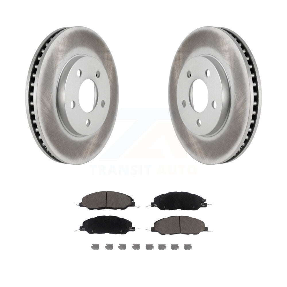 Front Coated Disc Brake Rotors & Ceramic Pad Kit For 2005-2010 Ford Mustang Base