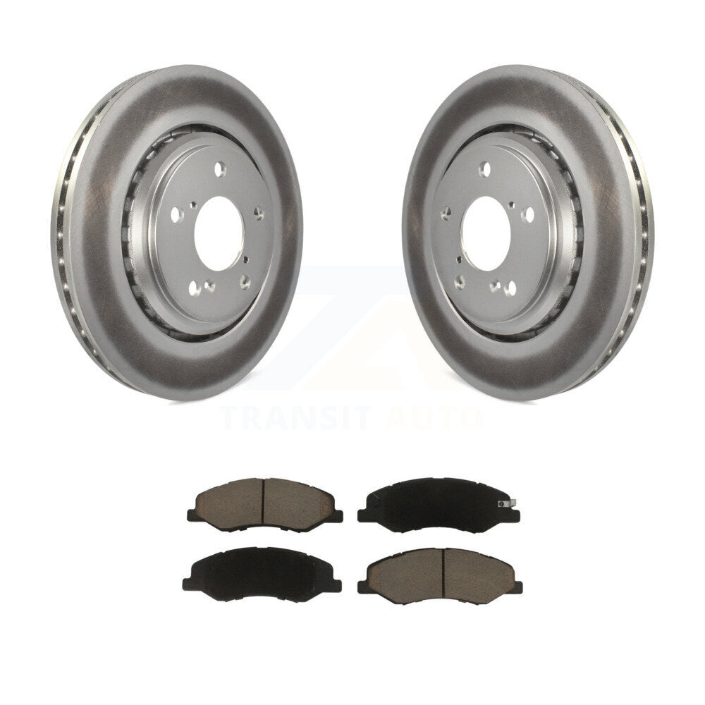 Front Coated Disc Brake Rotors And Ceramic Pads Kit For 2018-2023 Honda Odyssey