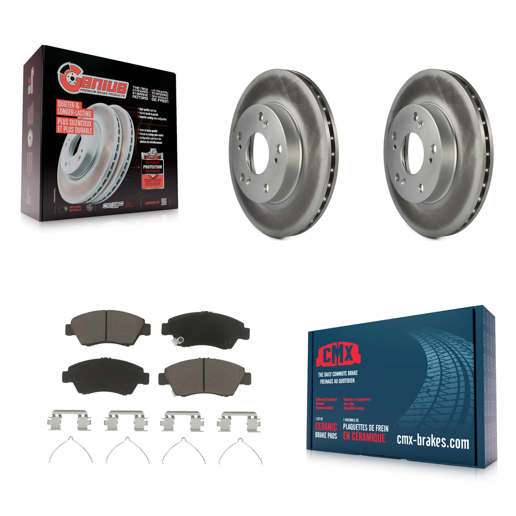 Front Coated Disc Brake Rotor And Ceramic Pad Kit For Honda Civic Acura RSX CR-Z